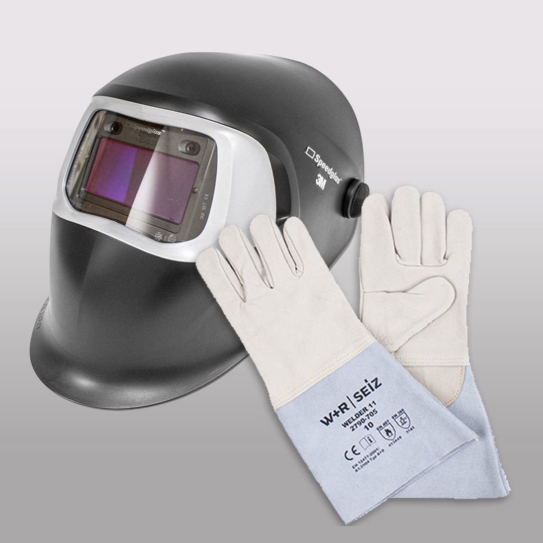 Schweißhelm + Lederhandschuh Seiz